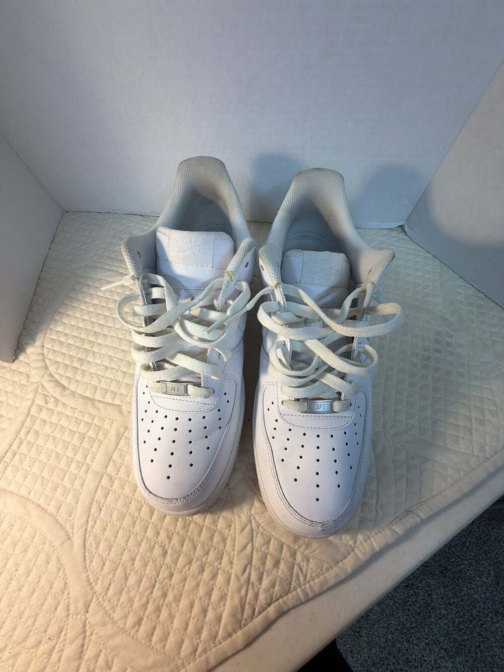 Nike Air Force 1 '07 Size 11 White Leather Sneakers